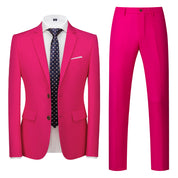 Men 2 Piece Solid Suit in 8 Colors 2 Button Closure