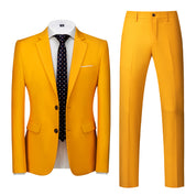 Men 2 Piece Solid Suit in 8 Colors 2 Button Closure