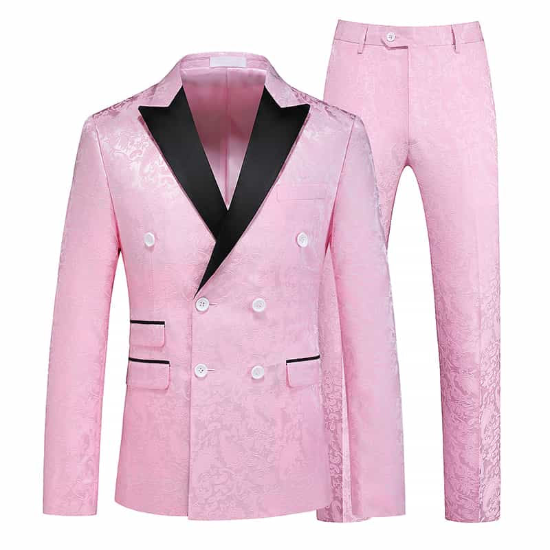 Men's 2 Piece Double Breasted Tuxedo Floral Tux Set