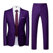 Men 2 Piece Solid Suit in 8 Colors 2 Button Closure