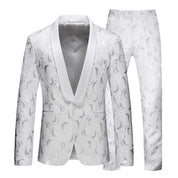 Men's 2 Piece Printed Tuxedos in Black & White