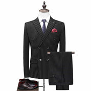 Mens Double Breasted Pinstripe 2 Piece Suit