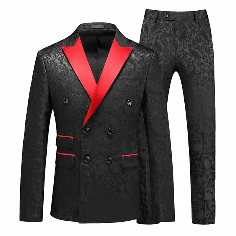 Men's 2 Piece Double Breasted Tuxedo Floral Tux Set