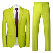Men 2 Piece Solid Suit in 8 Colors 2 Button Closure