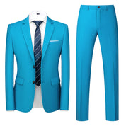 Men 2 Piece Solid Suit in 8 Colors 2 Button Closure