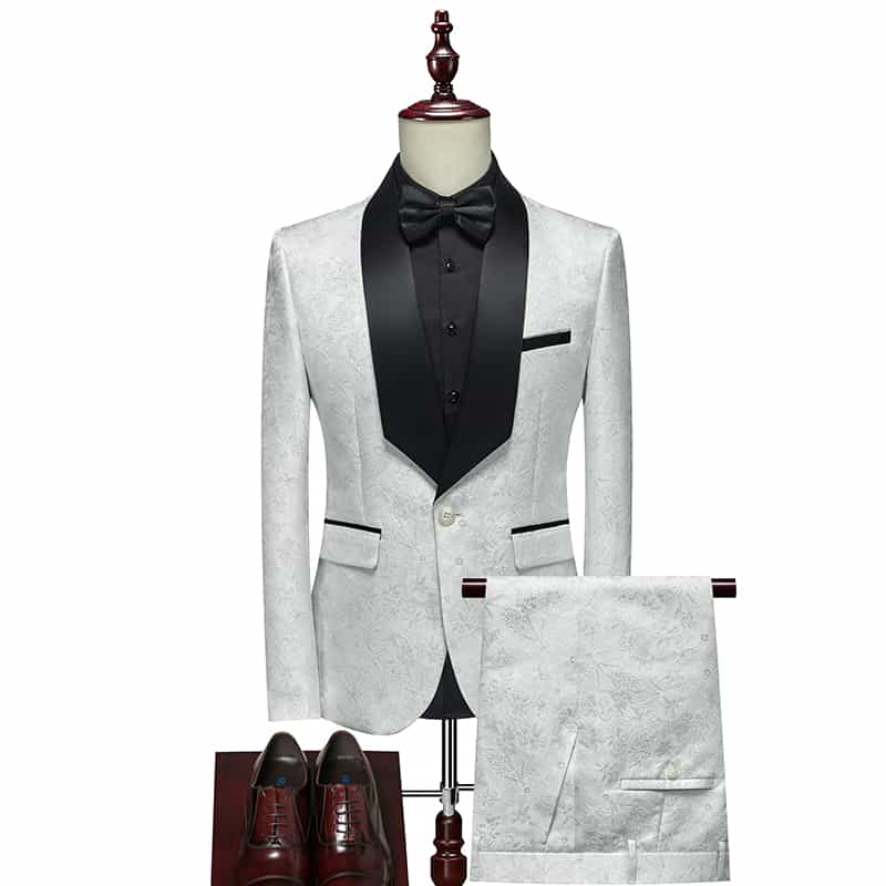 Men's 2 Piece Slim Fit Printed Suits One Button