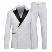 Men's 2 Piece Double Breasted Tuxedo Floral Tux Set