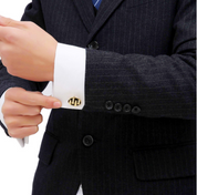 Oval Diamond-set Gold French Cufflinks