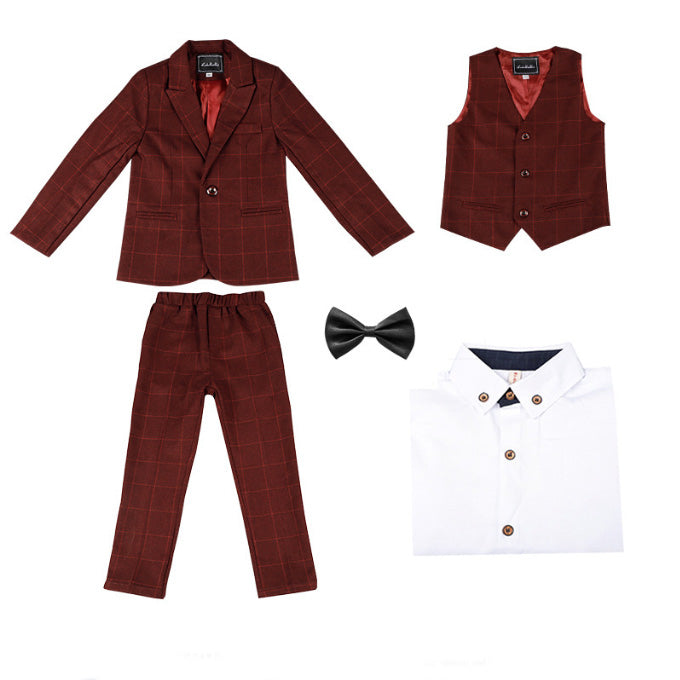 Boys Suit Slim Fit 5 Piece Children's Dress