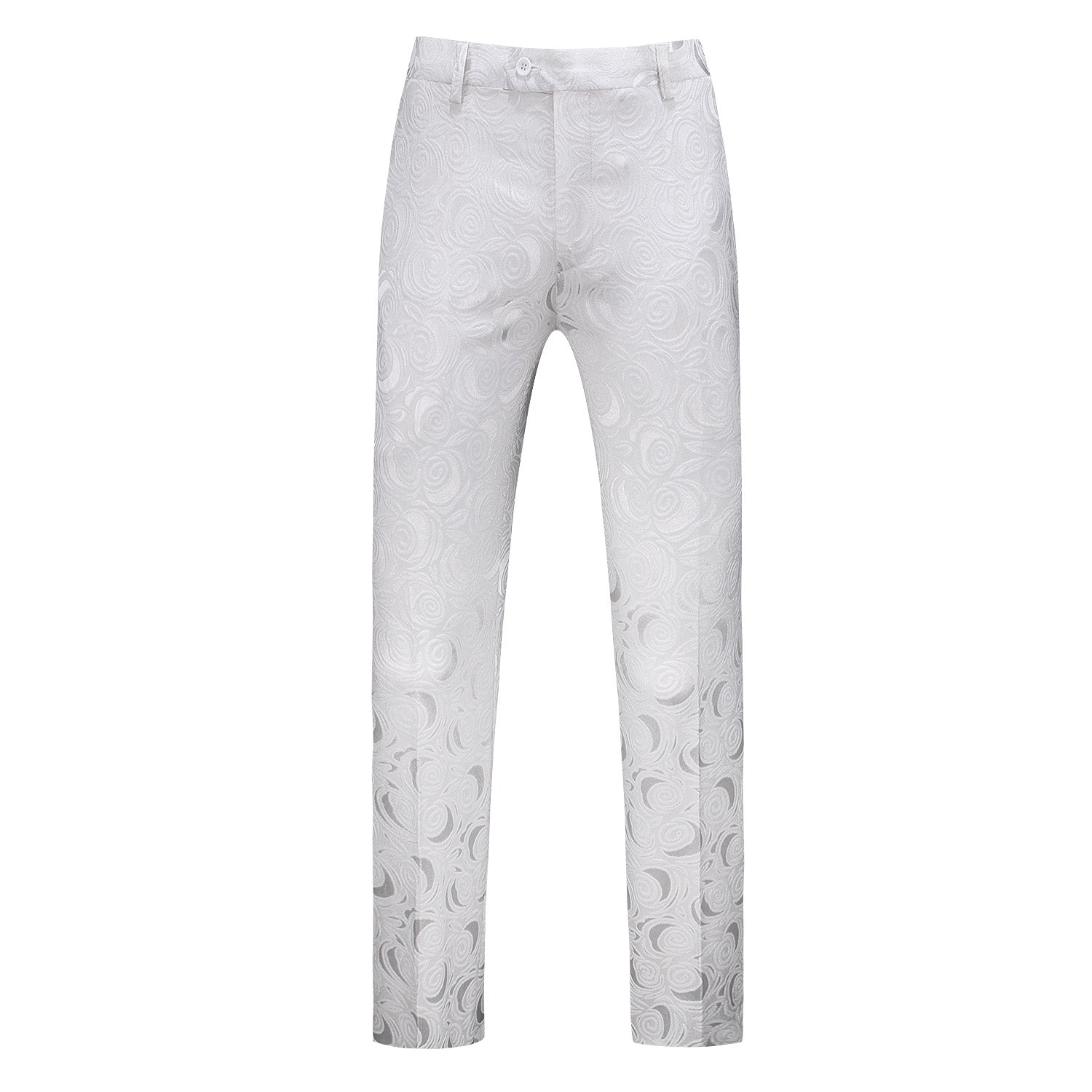 Printed Flat Front Pants in Black White