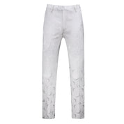Printed Flat Front Pants in Black White