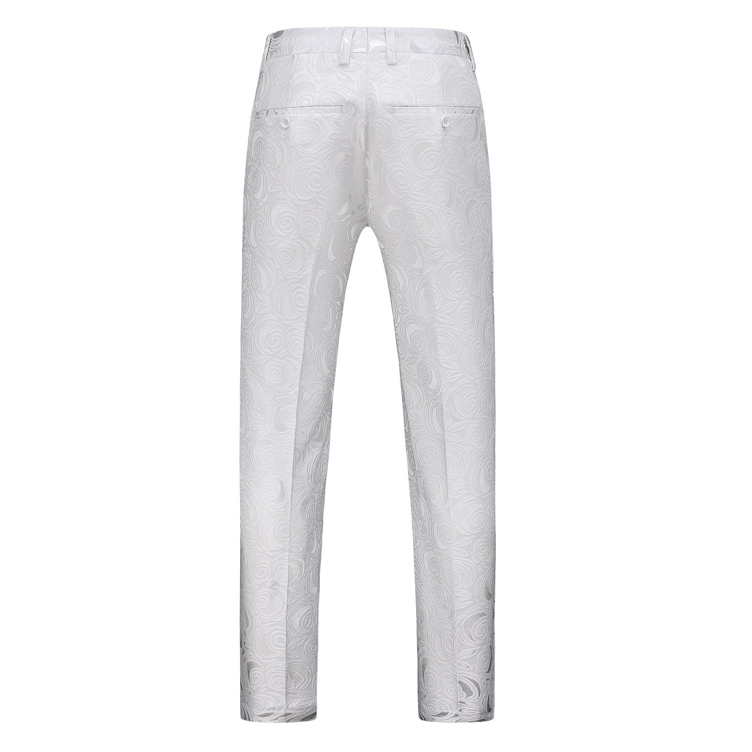 Printed Flat Front Pants in Black White