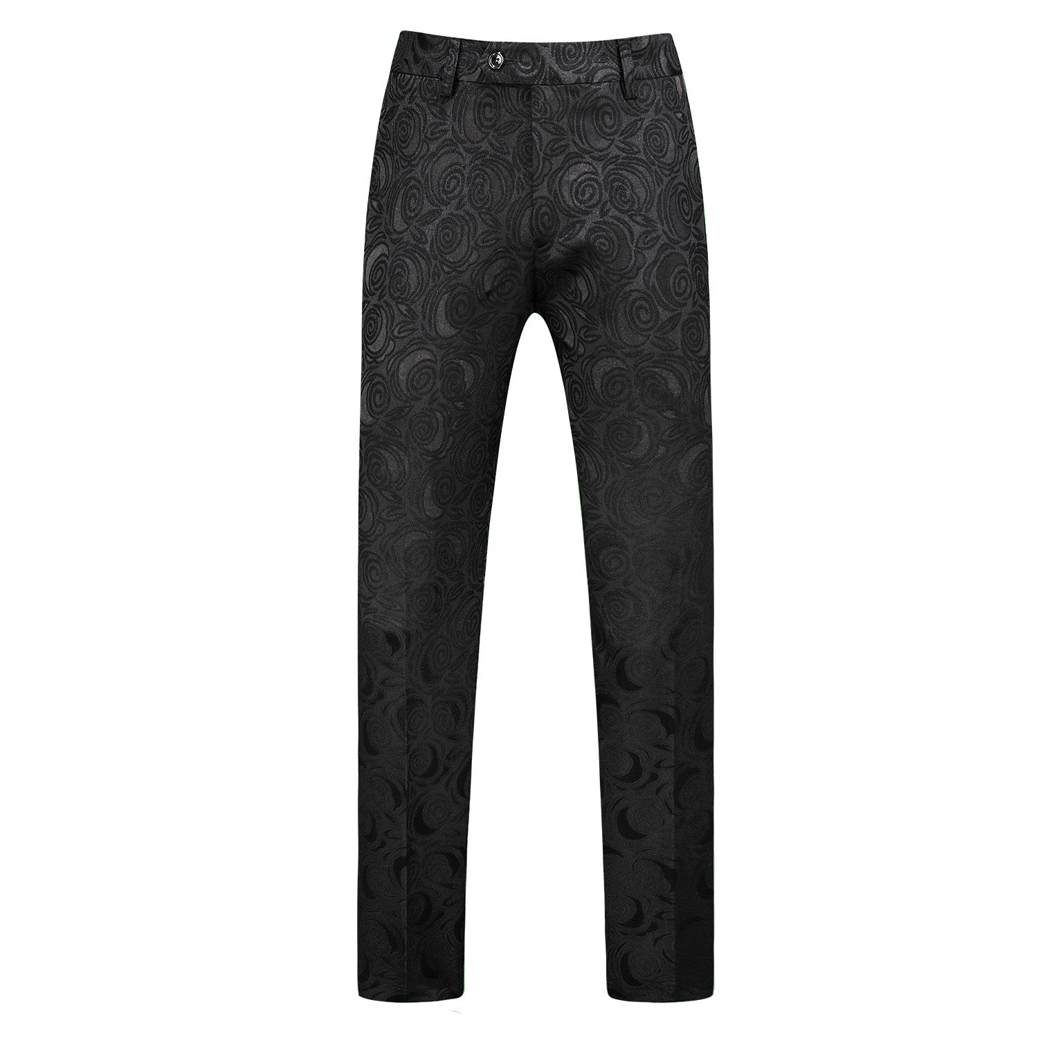 Printed Flat Front Pants in Black White