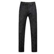 Printed Flat Front Pants in Black White
