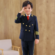 Boys 5 Piece Suit Captain Uniform Pilot Performance Suit