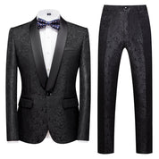 Men's 2 Piece Paisley Tuxedo with Shawl Collar