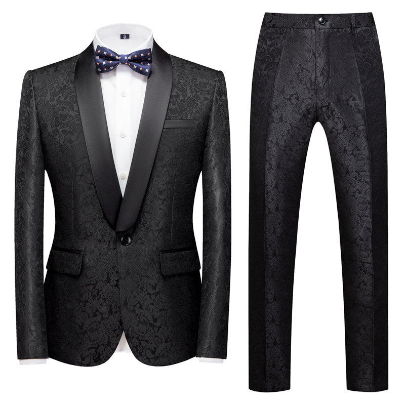 Men's 2 Piece Paisley Tuxedo with Shawl Collar