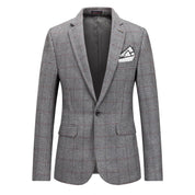 Men's Plaid Blazer One Button