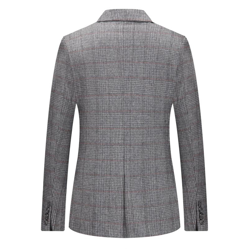 Men's Plaid Blazer One Button