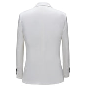 Mens 3 Piece Suit Slim Fit Notched Lapel Tuxedos For Wedding Prom Groomsmen Dinner Party White Blazer Vest Dress Pants