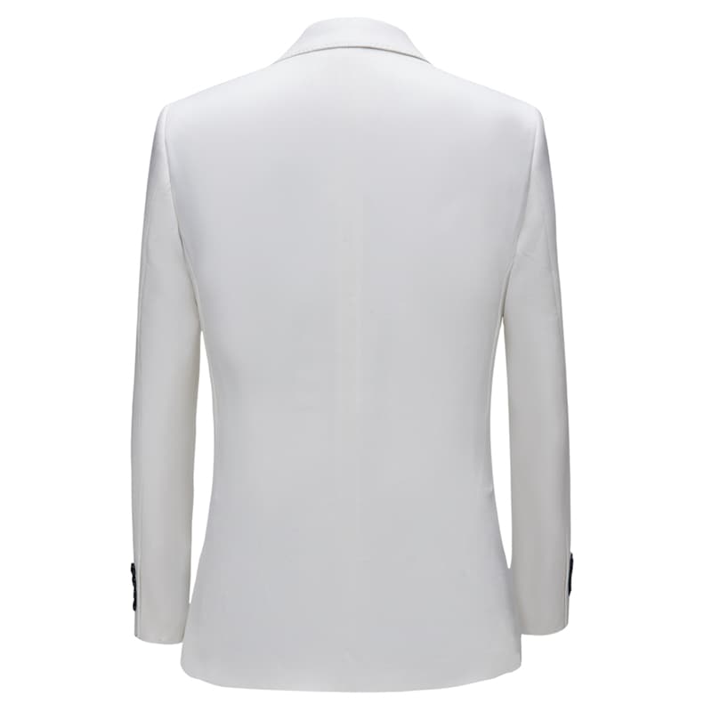 Mens 3 Piece Suit Slim Fit Notched Lapel Tuxedos For Wedding Prom Groomsmen Dinner Party White Blazer Vest Dress Pants
