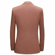 Mens 3 Piece Suit Slim Fit Tuxedos For Wedding Prom Groomsmen Party Brown Dress Blazer Trousers
