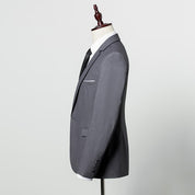 Men's 2 Piece Solid Suits in Grey Blue Red Black