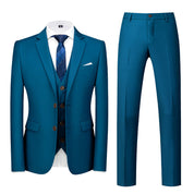 Men 3 Piece Solid Suit 2 button Closure