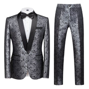 Men's 2 Piece Paisley Tuxedo with Shawl Collar