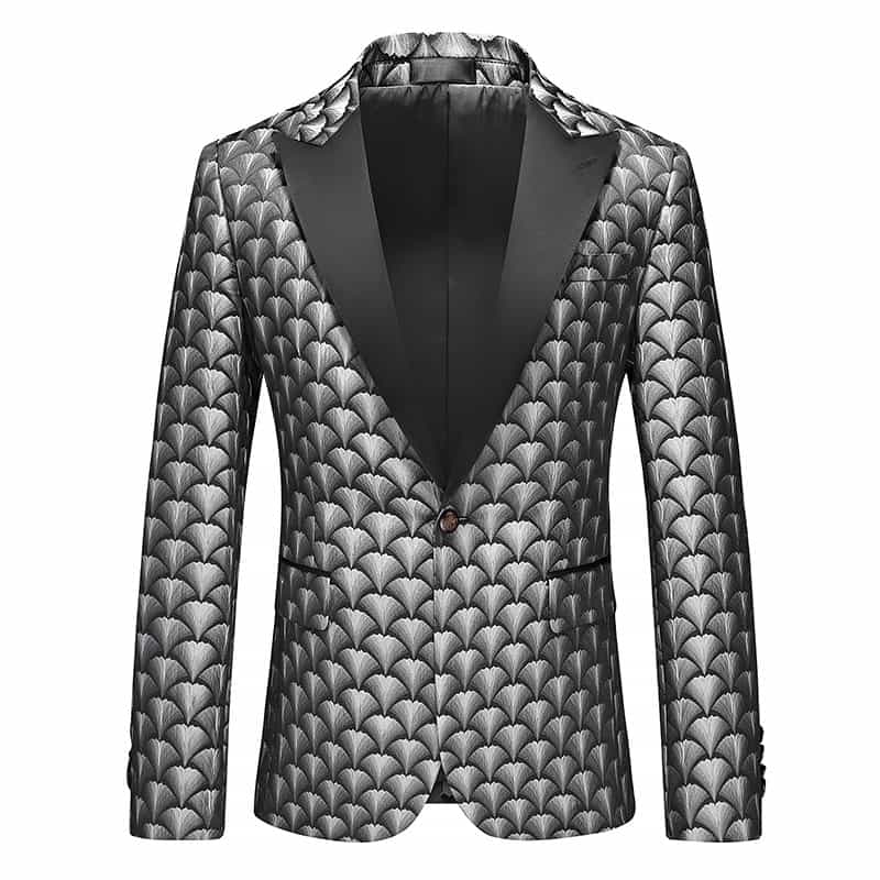 Men‘s Blazer Slim Fit Suit Jacket Casual Printed Sport Coat