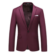 Men's Blazer Coat in Solid 8 Colors with One Button Closure