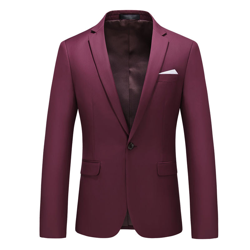 Men's Blazer Coat in Solid 8 Colors with One Button Closure