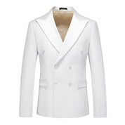Men's 3 Piece Suit Double Breasted Black and White