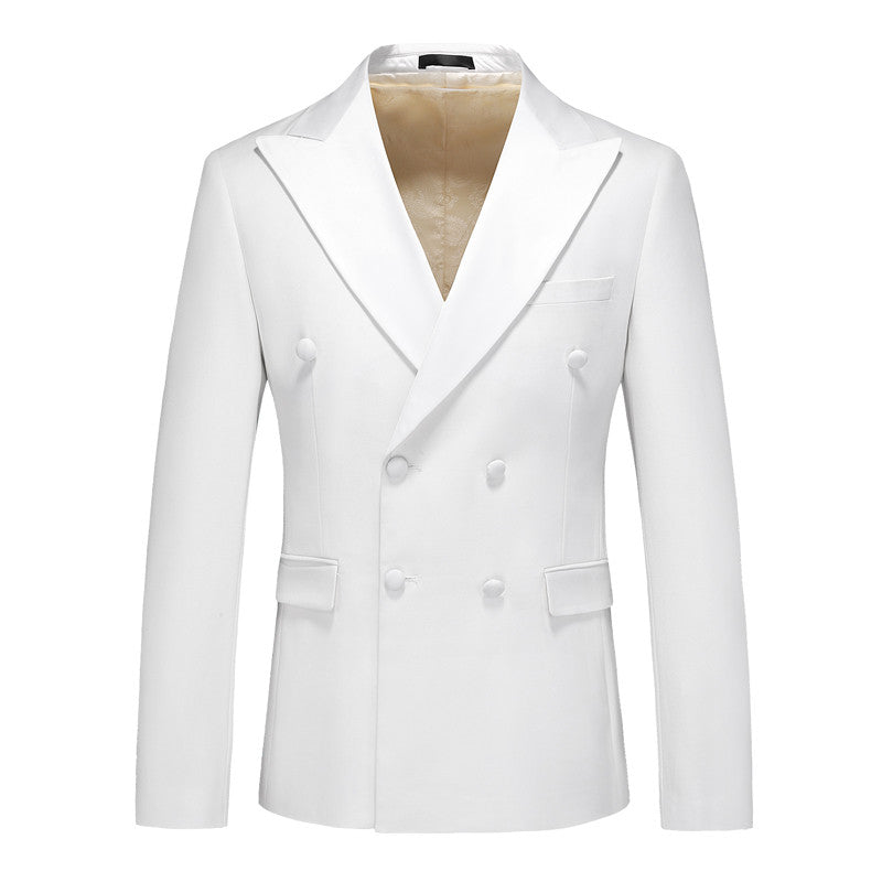 Men's 3 Piece Suit Double Breasted Black and White