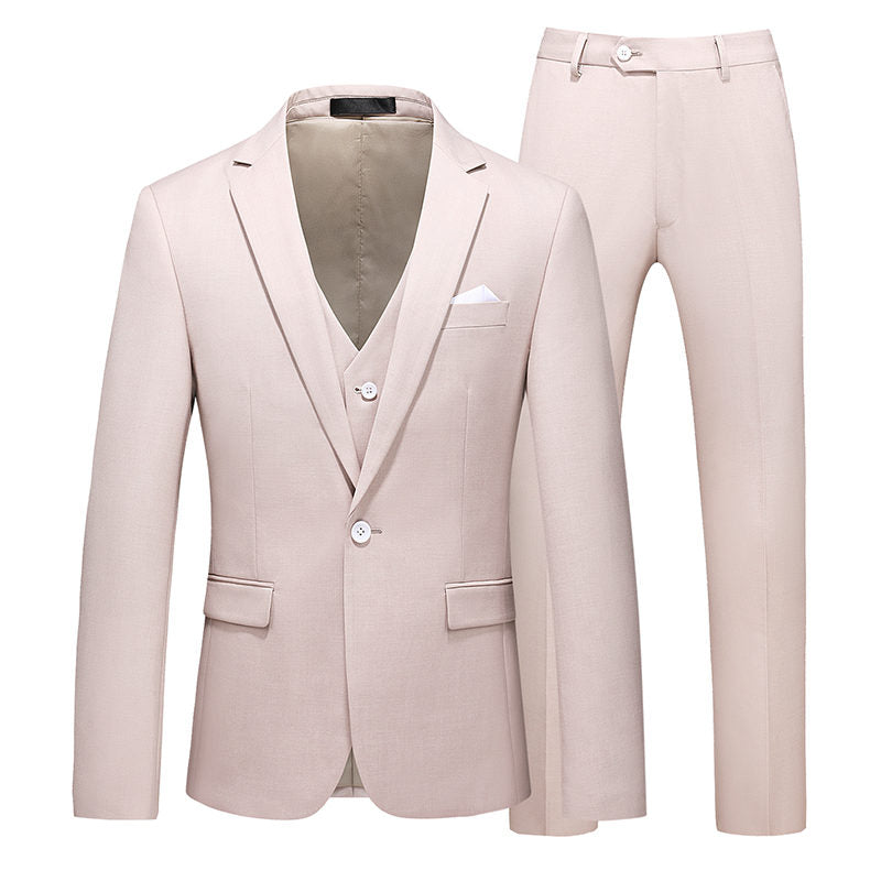 Mens 3 Piece Suit Skinny one Button Tuxedos For Wedding Prom Groomsmen Meeting