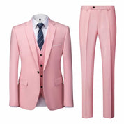 Men' 3 Piece Suit Slim One Button Tuxedo in 5 Colors