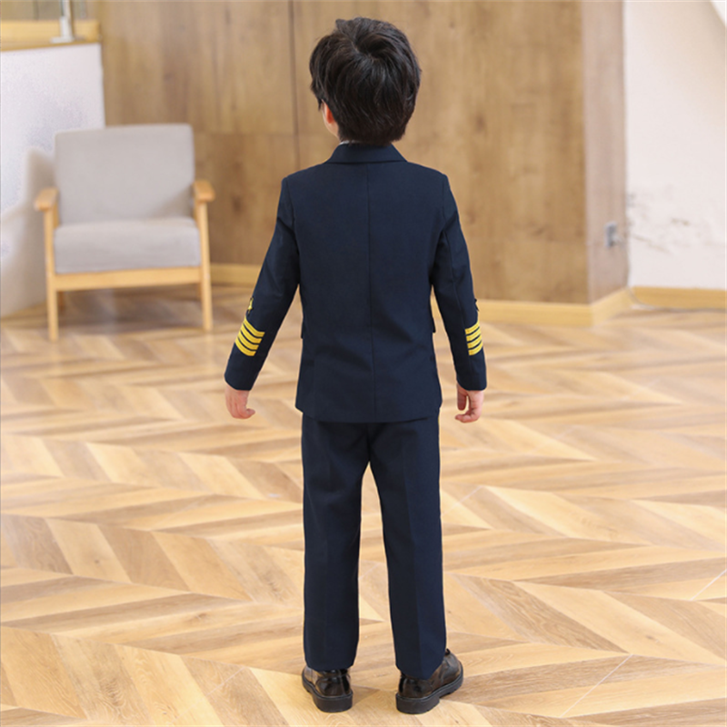 Boys 5 Piece Suit Captain Uniform Pilot Performance Suit