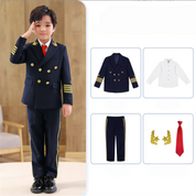 Boys 5 Piece Suit Captain Uniform Pilot Performance Suit