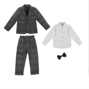 Boys 4 Piece Grey Casual Suit Children Performance Piano Dress