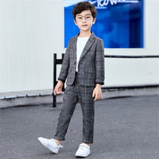 Boys 4 Piece Grey Casual Suit Children Performance Piano Dress