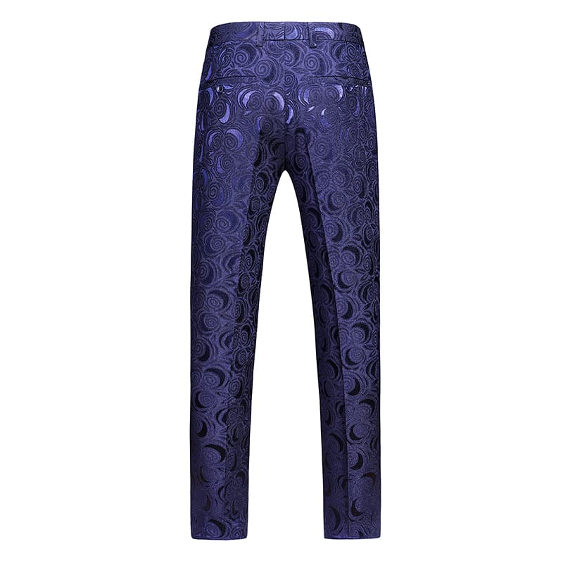 Printed Flat Front Pants in Black White
