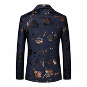 Men's Printed Blazer in Blue and Black