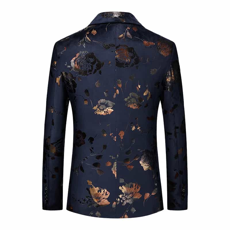 Men's Printed Blazer in Blue and Black