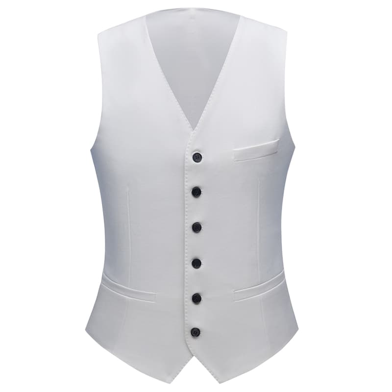 Mens 3 Piece Suit Slim Fit Notched Lapel Tuxedos For Wedding Prom Groomsmen Dinner Party White Blazer Vest Dress Pants