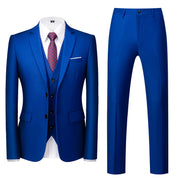 Men 3 Piece Solid Suit 2 button Closure