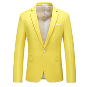 Mens Slim Fit Blazer Jacket One Button Sports Coat Colorful Jacket