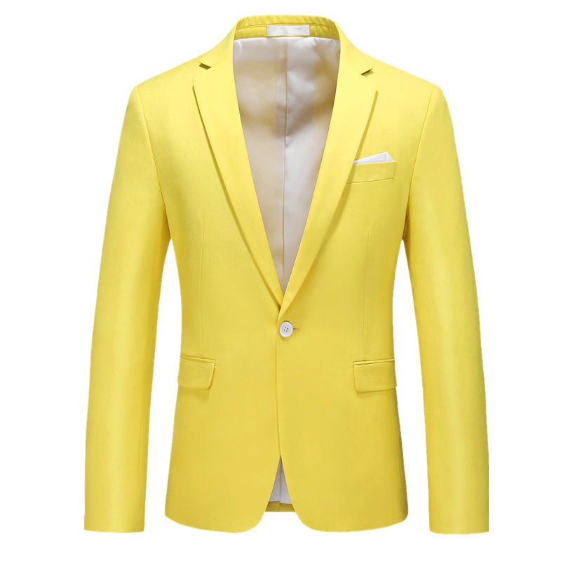 Mens Slim Fit Blazer Jacket One Button Sports Coat Colorful Jacket