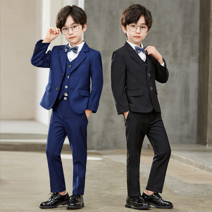 Boys 5 Piece Suit Slim Fit Children's Suit in Black and Navy