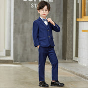 Boys 5 Piece Suit Slim Fit Children's Suit in Black and Navy