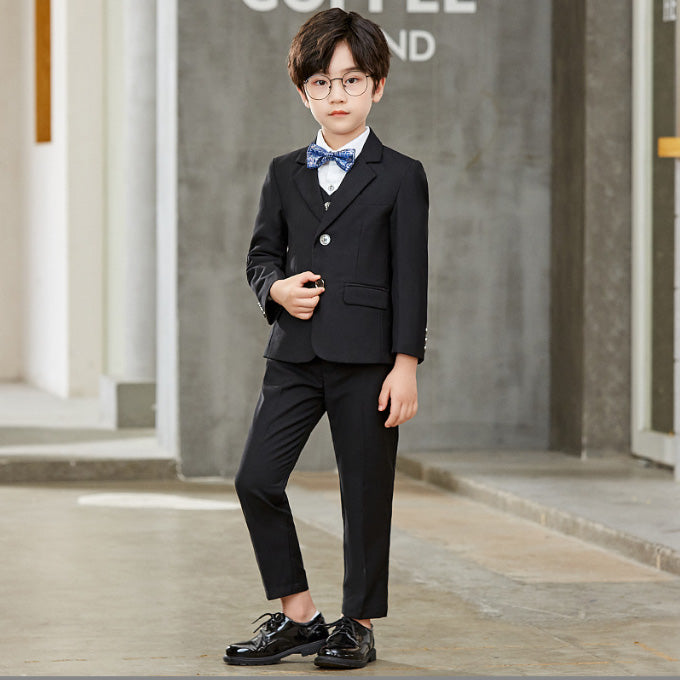 Boys 5 Piece Suit Slim Fit Children's Suit in Black and Navy